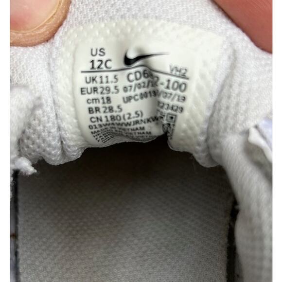 Nike Air Max Toddler Sneakers White Mesh Leather US 12C - Picture 8 of 8